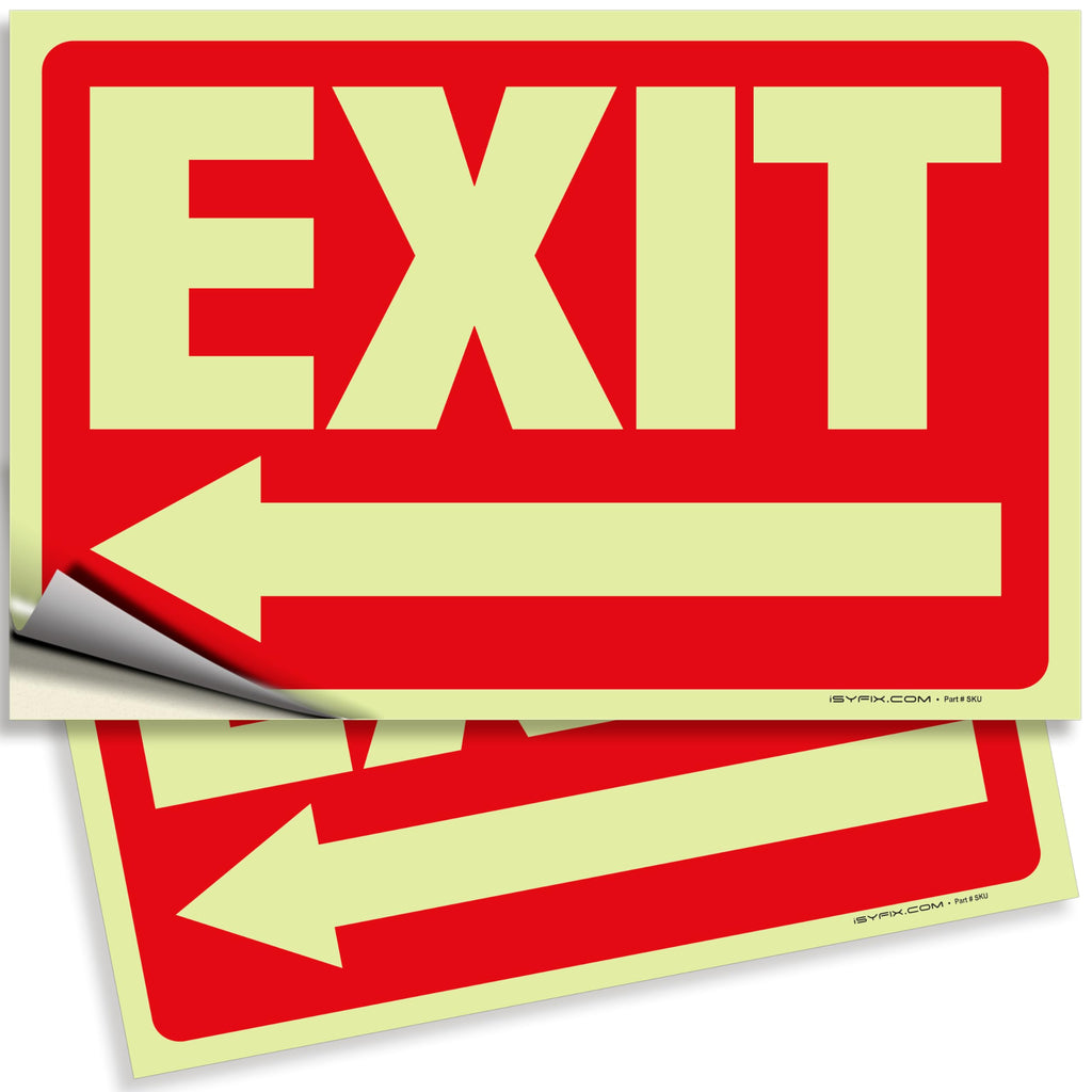 Exit Signs - Glow in the Dark Red
