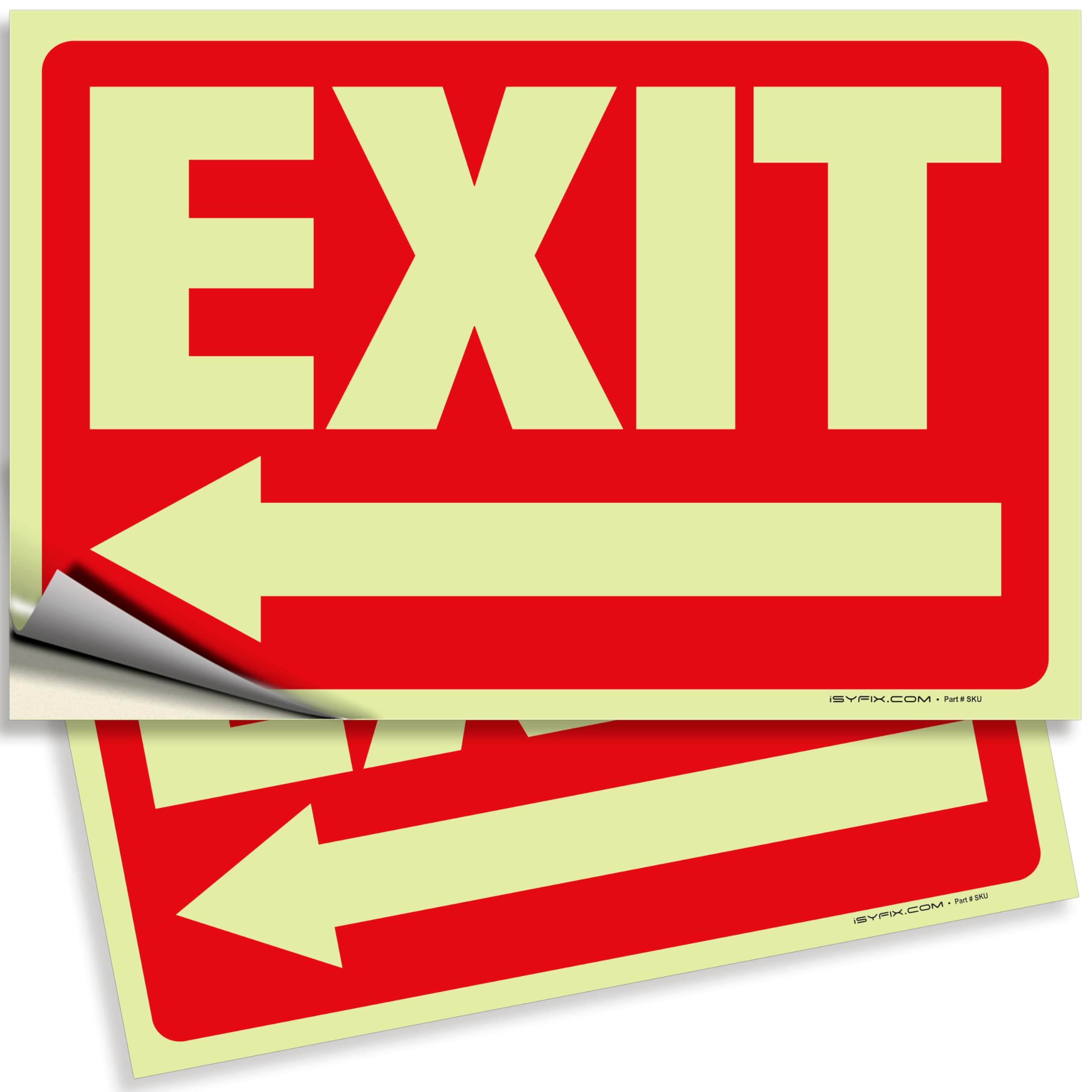 Exit Signs - Glow in the Dark Red