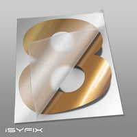 iSYFIX vinyl number stickers – Gold Chrome