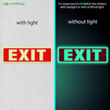 Glow in the dark exit sign with arrows — aluminum, standard, 12 x 4 inch