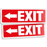 Exit sign with directional arrows — aluminum, left arrow, 12 x 4 inch