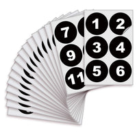 Consecutive Number Stickers 1–100 – Round Vinyl Labels, 7 Colors