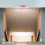 Exit sign with directional arrows — adhesive vinyl, down arrow, 12 x 4 inch