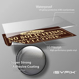 No soliciting sign sticker – brown, on front door