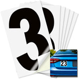 Number 3 black on white background, 5 inch vinyl sticker