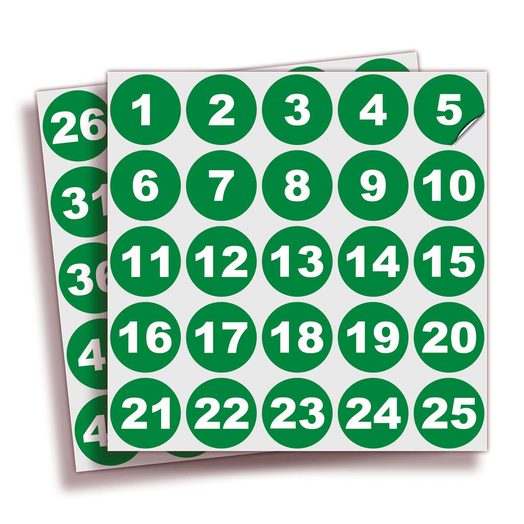 Consecutive Number Stickers - 1 to 50