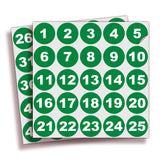 Consecutive Number Stickers 1–50 — Vinyl Inventory & Bin Labels