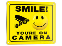 Smile You're on Camera Sign – Aluminum, Vinyl & Plastic