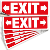 Exit sign with directional arrows — adhesive vinyl, right & left, 12 x 4 inch