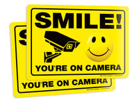 Smile You're on Camera Sign – Aluminum, Vinyl & Plastic