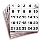 Square Consecutive Number Stickers - 1 to 100