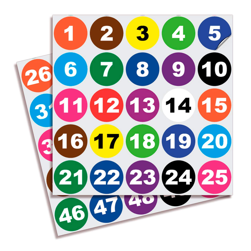 Consecutive Number Stickers - 1 to 50
