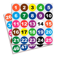 Consecutive Number Stickers 1–50 — Vinyl Inventory & Bin Labels
