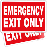 Emergency Exit Only Signs – Vinyl, Plastic & Aluminum, Glow Options