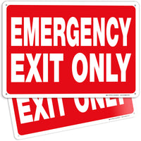 Emergency Exit Only Signs – Vinyl, Plastic & Aluminum, Glow Options