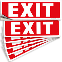 Exit sign with directional arrows — adhesive vinyl, standard, 12 x 4 inch