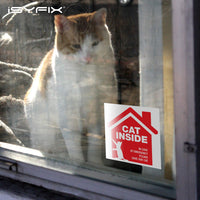 Cat Inside Alert Signs Stickers