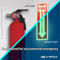 Fire extinguisher sign – glow in the dark aluminum, 5-pack, view 2