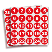 Consecutive Number Stickers 1–50 — Vinyl Inventory & Bin Labels
