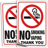 No Smoking No Vaping Sign – Aluminum, Vinyl & Plastic, 3 Sizes