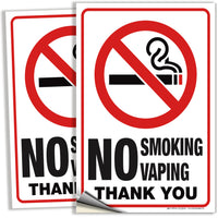 No Smoking No Vaping Sign – Aluminum, Vinyl & Plastic, 3 Sizes