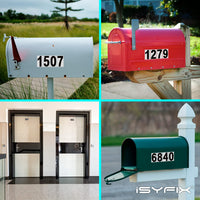 Black vinyl number stickers with background - product gallery