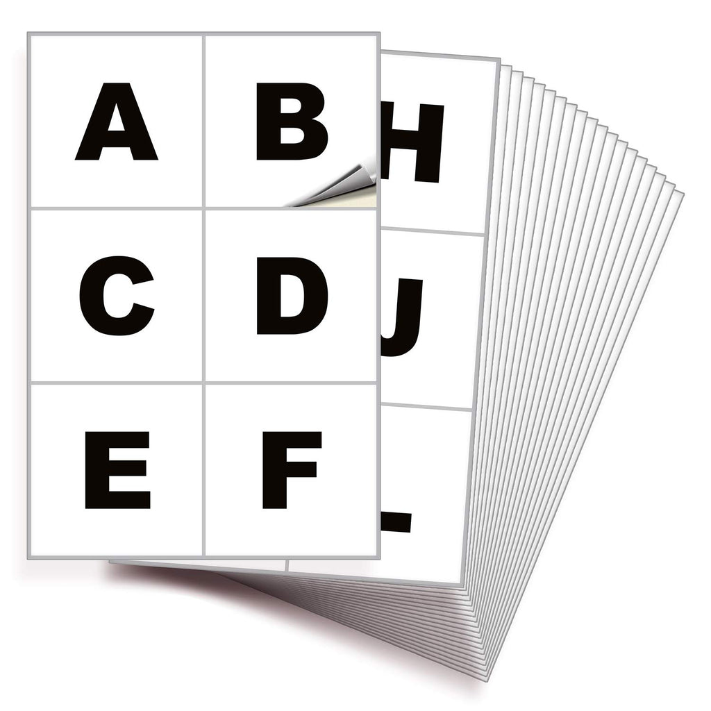 Square Letters Stickers - A to Z
