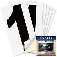 Number 1 black on white background, 4 inch vinyl sticker