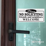No soliciting sign sticker – white, 4-pack