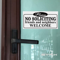 No soliciting sign sticker – white, 4-pack