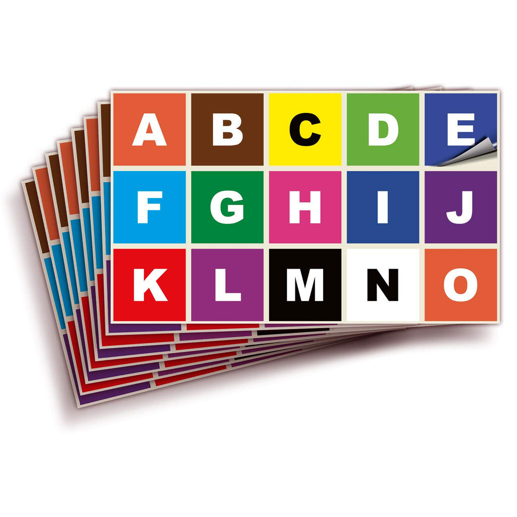 Square Letters Stickers - A to Z