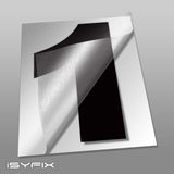 Number 1 vinyl sticker – black, 6 inch, in use