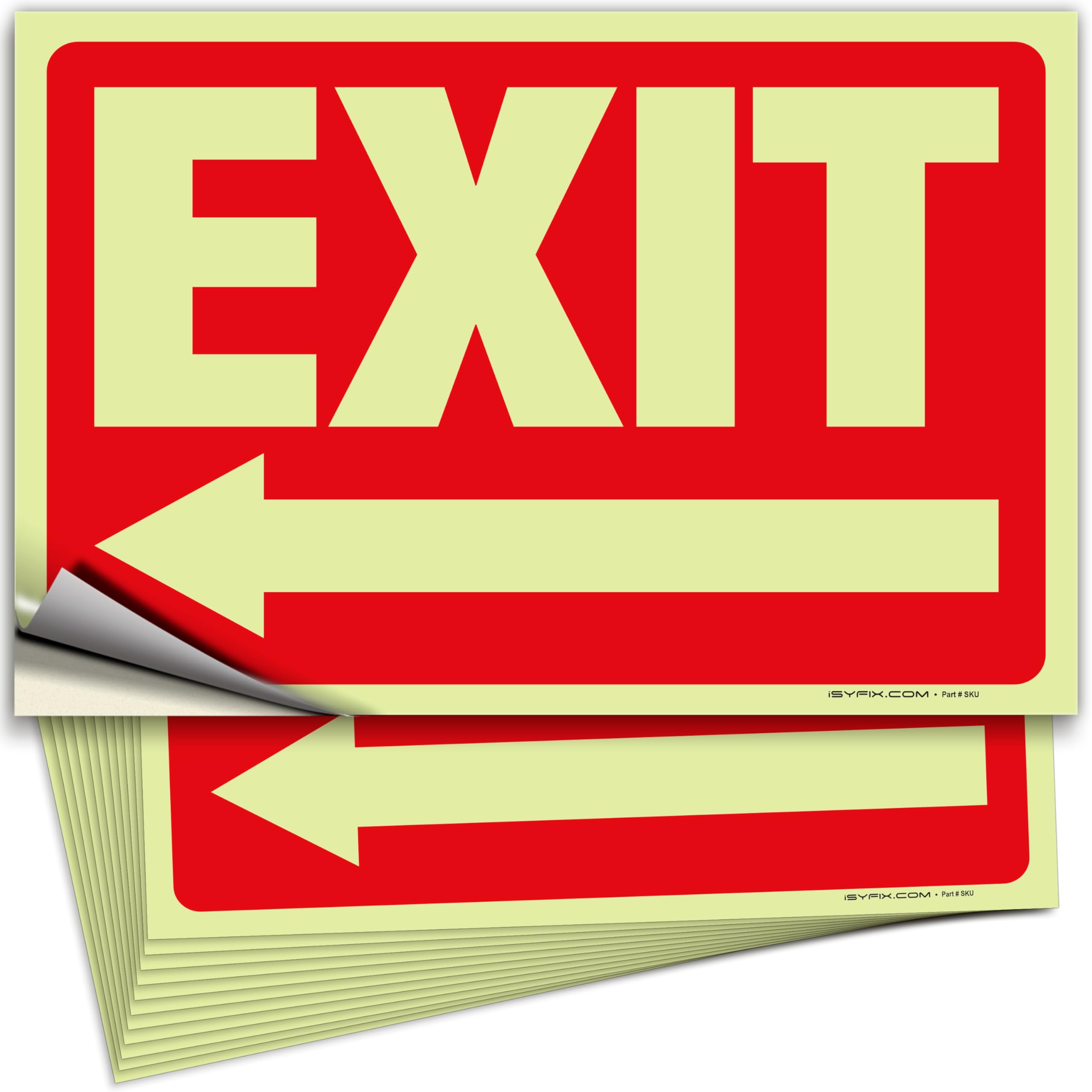 Exit Signs - Glow in the Dark Red