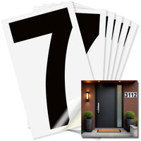 Number 7 black on white background, 6 inch vinyl sticker