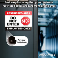 Restricted area employees only sign – 14x10 in, view 5