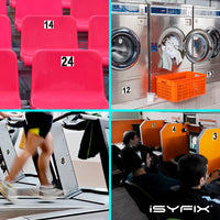 Black vinyl number stickers with background - product gallery
