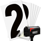 Number 2 black on white background, 2 inch vinyl sticker