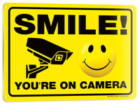 Smile You're on Camera Sign – Aluminum, Vinyl & Plastic