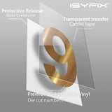 iSYFIX vinyl number stickers – Gold Chrome