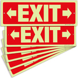 Glow in the dark exit sign with arrows — plastic, right & left, 12 x 4 inch