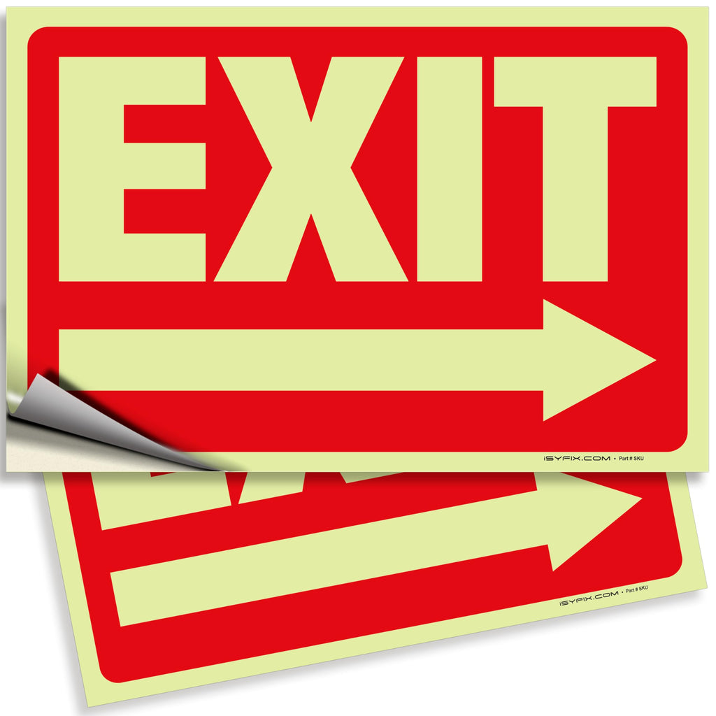 Exit Signs - Glow in the Dark Red