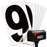 Number 9 black on white background, 2 inch vinyl sticker