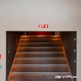 Exit sign with directional arrows — adhesive vinyl, up arrow, 12 x 4 inch