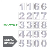 iSYFIX vinyl number stickers – Silver Brushed