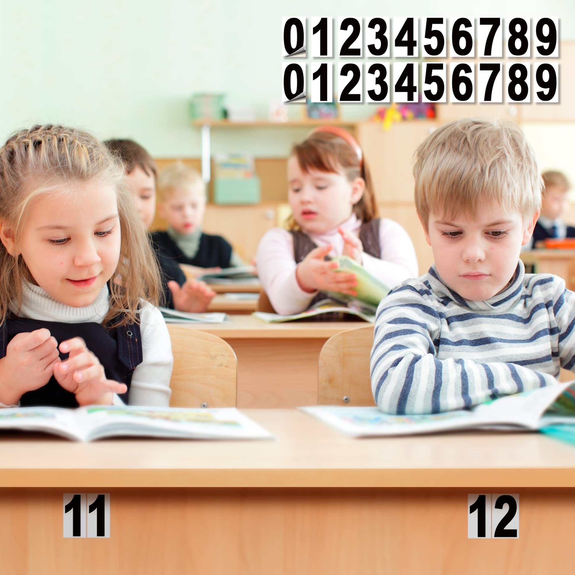 Vinyl Number Stickers with Background Set