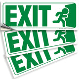 Exit Sign Stickers – Two-Tone Vinyl Decals, 3-Pack, 10 x 4 in