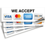 Credit Card Sticker Signs - 9 x 3 in