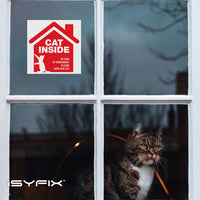 Cat Inside Alert Signs Stickers
