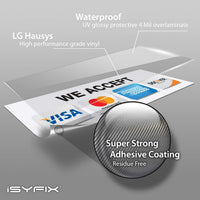 Credit card sign sticker