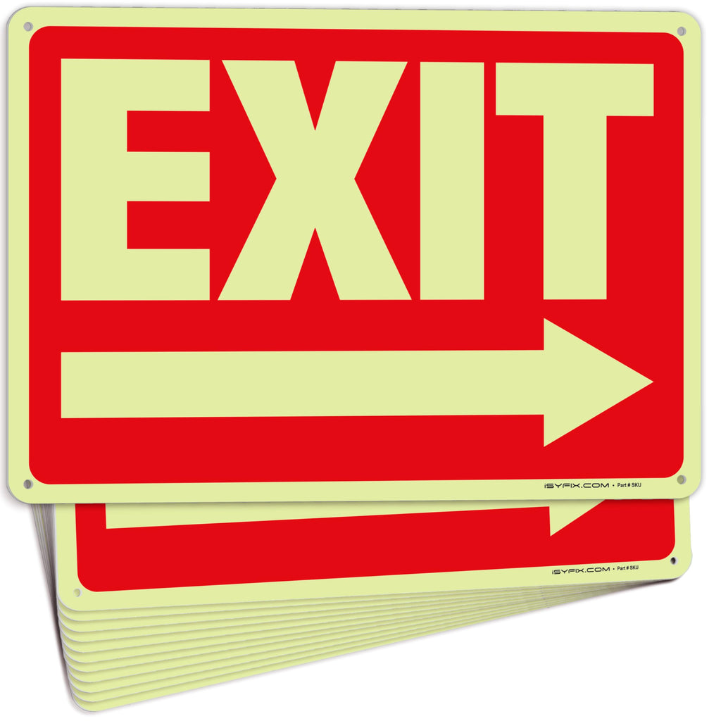 Exit Signs - Glow in the Dark Red